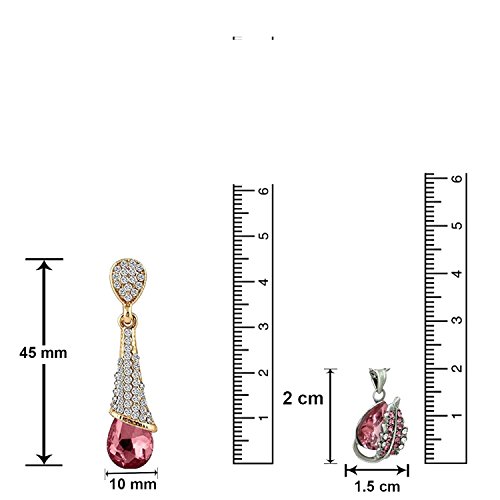 Crystal Stone Pendant, Earrings, Bracelet Set