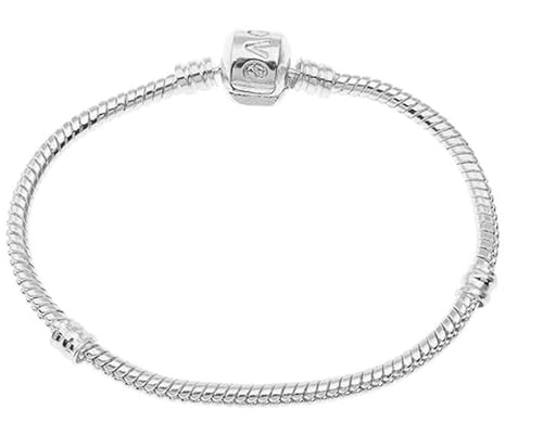 Silindir Pandora Tipi Parlayan Moda Tokalı Charm Uyumlu Yılan Zincir Bileklik Kadınlar için Gümüş Renk Özel Günler için Hediye - Hediye Kutusuyla