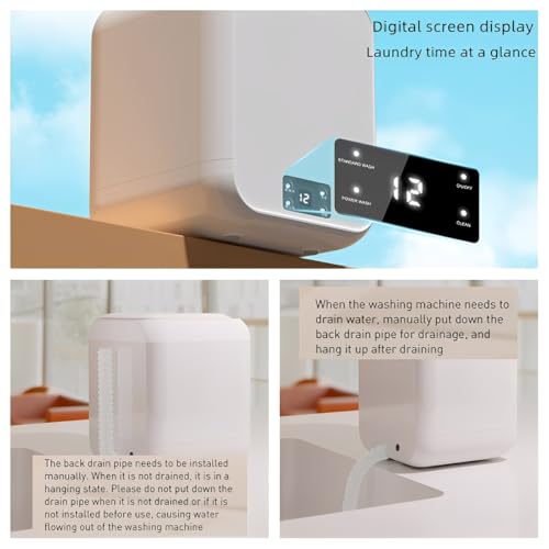 بيونتي غسالة صغيرة محمولة، غسالة محمولة سعة 12 لتر للملابس الداخلية وملابس الأطفال والجوارب، غسالة صغيرة شبه أوتوماتيكية للشقق والمساكن والفنادق والسفر والتخييم