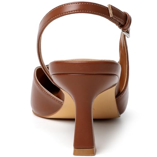 Image of Mostrin Kitten Heels for Women Slingback Pointed Closed Toe Heels Women's Pumps Shoes for Wedding, Party, Commuting