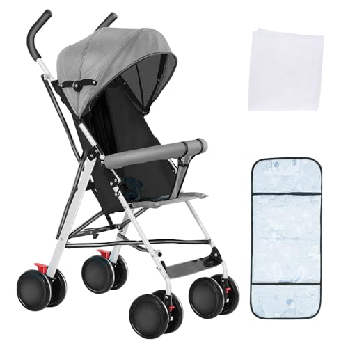 OHMG Silla de Paseo,Carrito bebé,Cochecito bebé,de Viaje Ultracompacta,Pequeña y Ligera,Fácil de Plegar en 1 segundo,Carrito bebé Urbano para Bebés y Niños,Espacioso con dirección cómodo