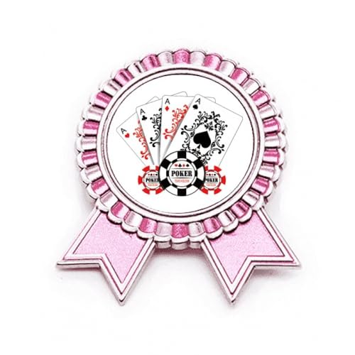Broche carte à jouer rose en métal M idéale pour vos soirées jeux