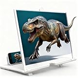 Screen Magnifier for Cell Phone, 3D HD Mobile Phone Screen Magnifier – Adjustable Foldable Desktop Cell Phone Screen Magnifier for Movies, Gift for Mom Dad Family (White, 12 in)