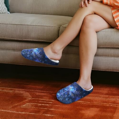 chaqlin Floral Print Closed Toe House Slippers for Woman Men Soft Cotton Indoor Slippers Cozy Slip On Bedroom Shoes3