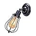 CMYK Vintage Wall Light Industrial Lighting Adjustable Socket Rustic Sconces Wire Metal Cage Wall Lamp Indoor Home Retro Lights Fixture (Single Lamp-Base Painted with Oil Rubbed Bronze)