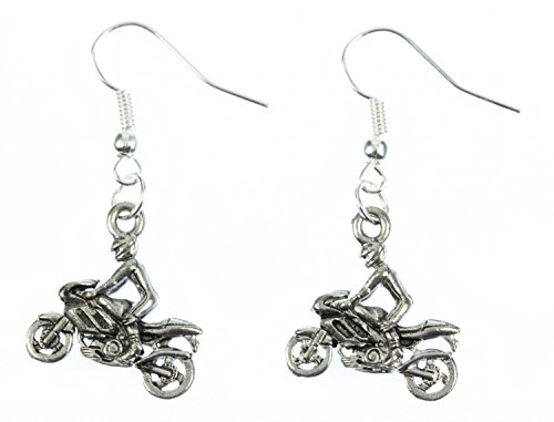 Boucles d'oreille motocycliste Miniblings moto argenté bijoux fashion main motards