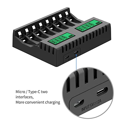 Chargeur de batterie piles rechargeables AA AAA écran LCD NiMh - 7