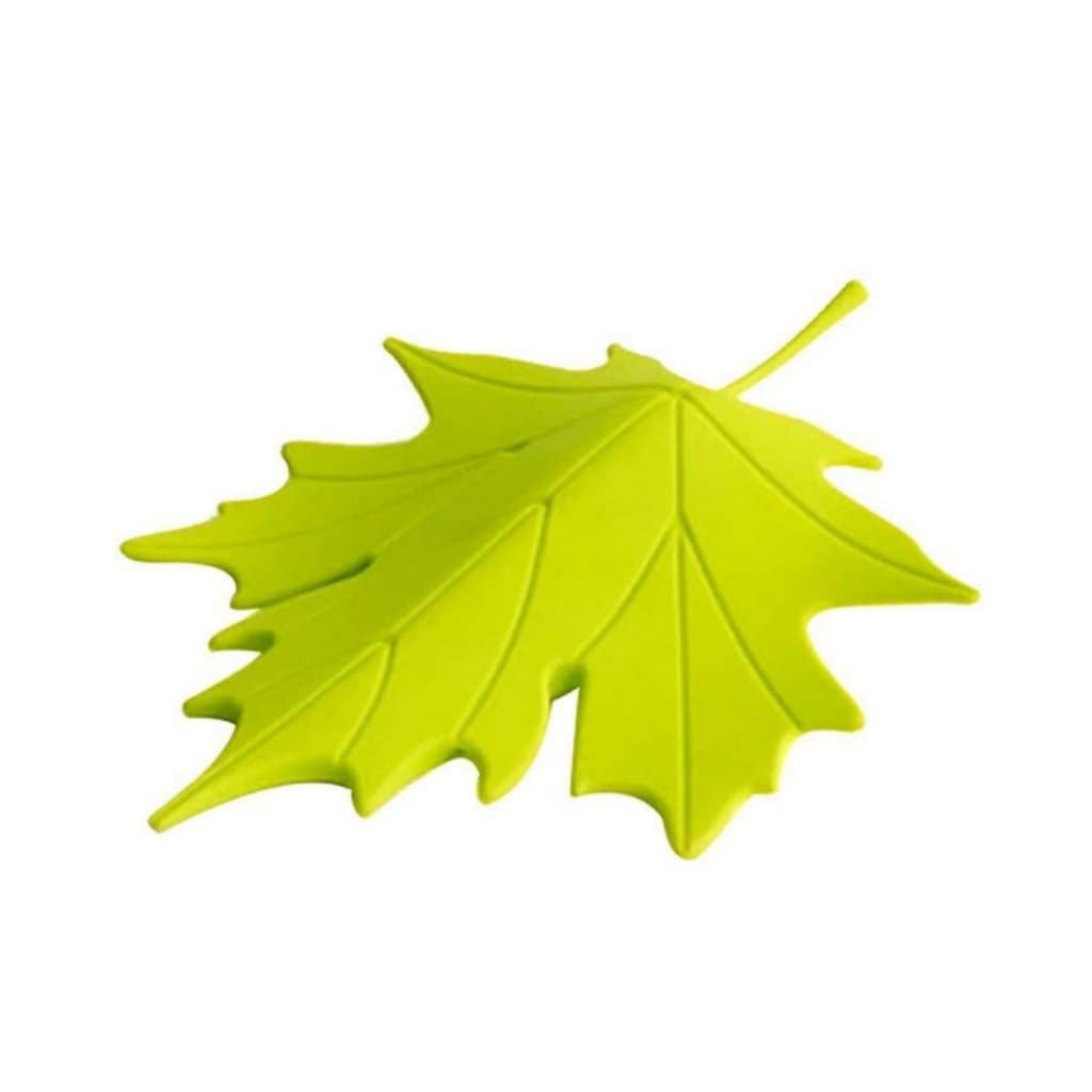 Tope de puerta infantil gris con forma de hoja de otoño para un hogar seguro