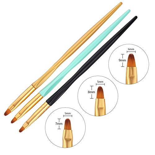 Nail Pens 3pcs Set Pinceles para Manicura y Nail Art miniatura 3