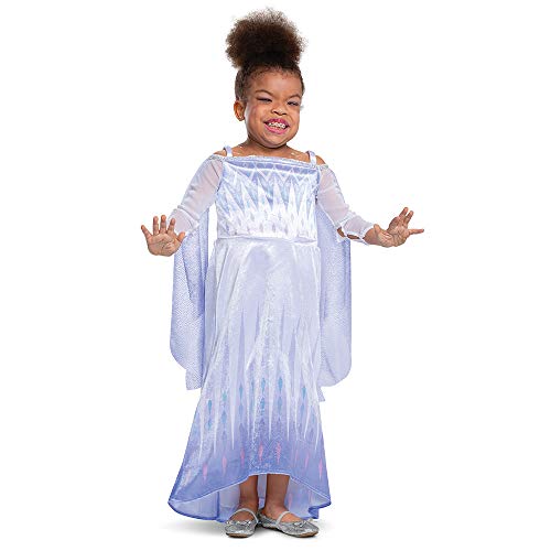 Elsa Costume for Girls, Official Adaptive Disney Frozen 2 Elsa Dress with Accessibility Features, Classic Size Small (4-6x)