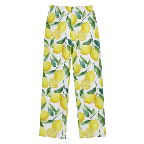 Pajama Bottoms, Pajamas Long Pant Fruit Lemon Watercolor Lounge Wear Casual Sleep Pants Soft Pjs Sleepwear