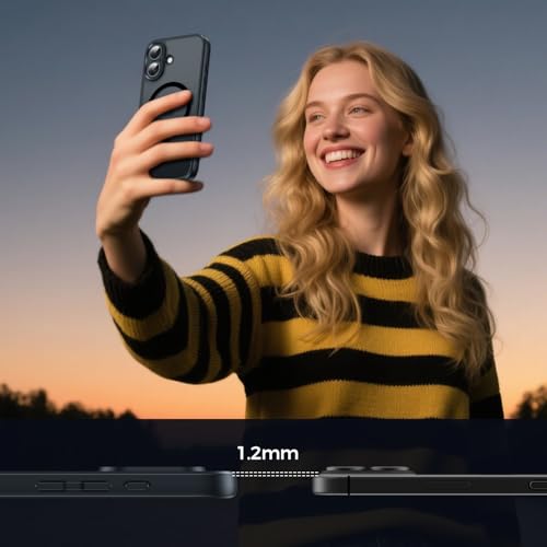 Qasyfanc Funda Magnética para iPhone 16 Compatible MagSafe con 2 Privacidad Cristal Templado Antiespia, Protección de Cámara Carcasa Translúcida Mate Trasera, Fina Antigolpes Negro - imagen 7