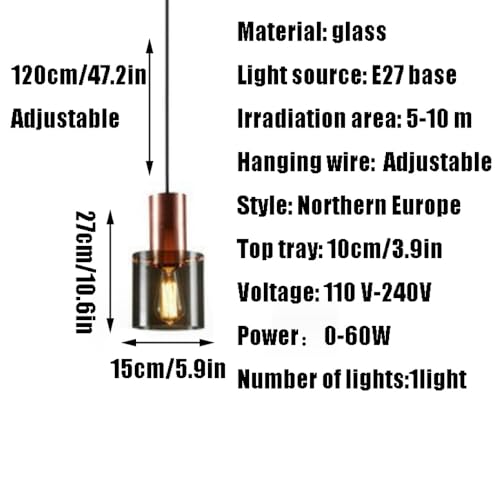 Éclairage de Plafond E27 avec Abat-Jour Suspendu en Verre - 2