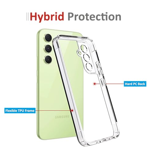Image of Thermoplastic Polyurethane Slim Case For Samsung Galaxy A54,[Anti-Yellowing Technology] [Military Grade Drop Protection] Shockproof Hybrid Phone Case For Samsung Galaxy A54 5G-Crystal Clear