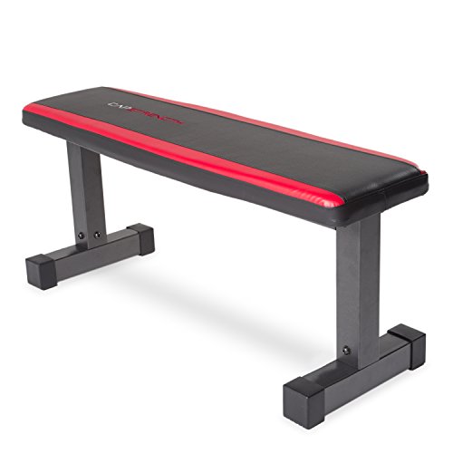 CAP Barbell Memory Foam Flat Utility Bench, Black/Red