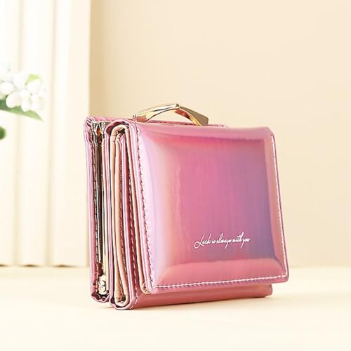 Small Wallet for Women, Mini Card Holder Case Iridescent Holographic Purse Coin Pocket for Girls Ladies2
