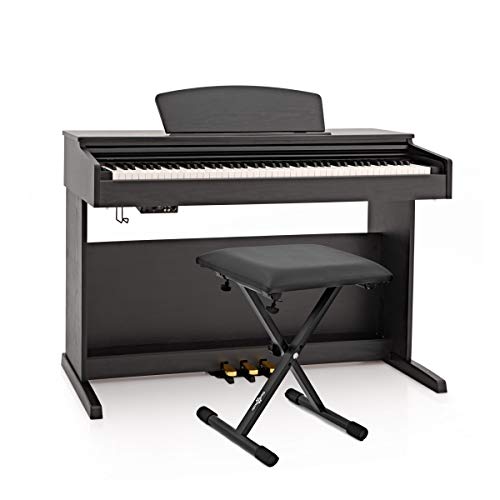 Piano numérique DP-10X de Gear4music avec banc réglable Matte Black