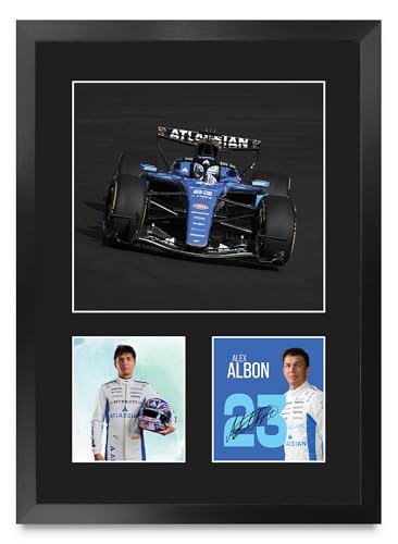 Regalo de Alex Albon Williams F1 cuadro A3 con firma impresa para fanáticos