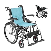 VEVOR-Rollstuhl, robustes, ultraleichtes Modell aus Aluminium, leicht zu tragen mit nach hinten klappbaren Armlehnen, 3-stufig verstellbare Fußstützen, 18-Zoll-Sitzbreite, trägt bis zu 250 Pfund