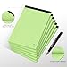 Ciphyfee 6pcs Small Note Pads, Green Notepads 5x8 College Ruled Notebook, Writing Pads 5 x 8, Legal Pads, Pad Paper Perforate Notebooks for Work, Message, School, Office Supplies,30 Sheets/Pack