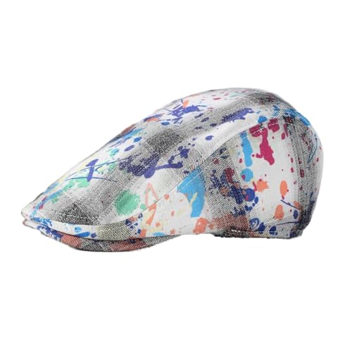 Image of Quanhaigou Men's Cotton Flat Ivy Gatsby Newsboy Driving Hat Adjustable Irish Cabbie Ivy Driving Hunting Cap