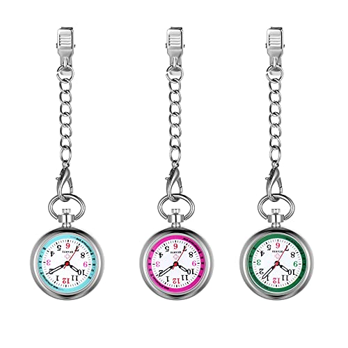 Avaner Clip On Hanging Lapel Watch, Nurse Fob Watch, Analog Quartz Pocket Watch With Pulsometer Scale And Luminous Hand #TOP6
