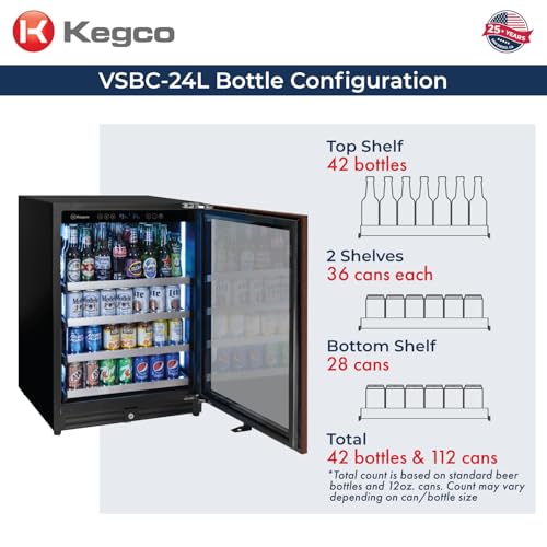 Image of Kegco 24 inch Wide Reserva Series Panel Ready Right Hinge Beverage Center