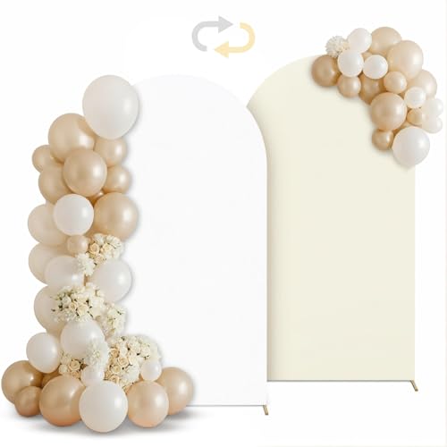 Babenest 6.6FT Arch Backdrop Cover Beige & White One Piece Double Color
