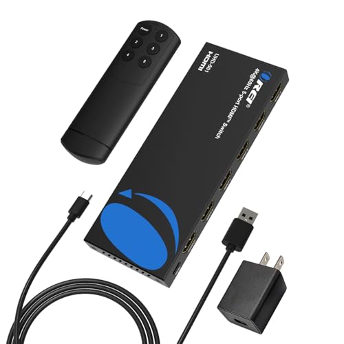 OREI 4K HDMI Switch 5 in 1 Out – HDMI Switch with Remote 4K@60hz with HDR, Dolby, DTS & 3D - 18Gbps Switcher - for PS5/4, Xbox, Roku, Fire TV