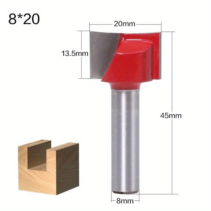 8mm Cleaning Bottom Engraving Woodworking Tools Bit Solid Carbide Milling Cutter End Mill for Wood Cutter (18mm)