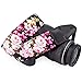 Wolven Pattern Cotton Camera Neck Shoulder Strap Belt Compatible for All DSLR/SLR/Men/Women etc, Black Flower
