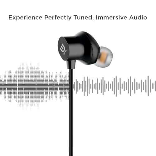 Image of Unix JAMZ Type-C Earphones with 10mm Dynamic Driver, Super Bass Boosted Sound, in-Ear Headphones with Mic, 1.2m Cable, Noise Isolation Earbuds for Android Phones, Tablets & Type-C Devices - Black