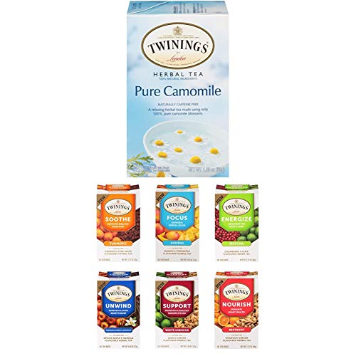 Twinings Of London Pure Camomile Herbal Tea Bags, 20 Count (Pack Of 6) Withtwinings Of London Daily Wellness Tea, Variety Pack, 18 Count (Pack Of 6) #TOP17