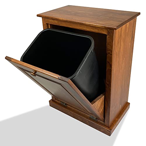 Peaceful Classics Tilt Out Trash Cabinet - Wooden Pull Out Cabinet, Decorative Trash Bin for Kitchen, Bedroom, & Home Patio, Tilt Out Laundry Hamper - Cherry