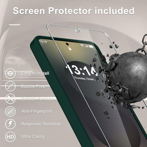 Image of for Samsung Galaxy S26+ Plus Case, Matte Magnetic Phone Cover, Dark Green | Fit for MagSafe, Screen Protector included, Shockproof Military Grade Protection, Translucent Frosted Back
