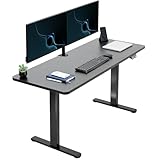 VIVO Electric 60 x 24 inch Stand Up Desk, Height Adjustable, Black Top Black Frame, Home and Office Furniture Sets, DESK-KIT-B06B