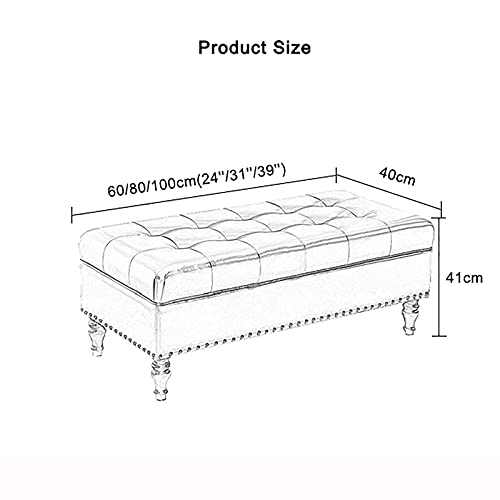Banc ottoman avec coussin moelleux et structure en bois bleu - 3