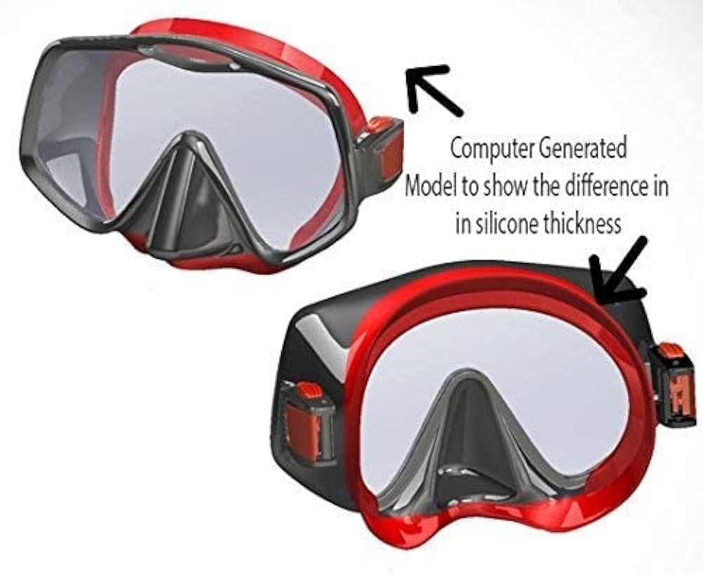 Amazon | Atomic Aquatics Frameless 2 Mask (Black, Large Fit