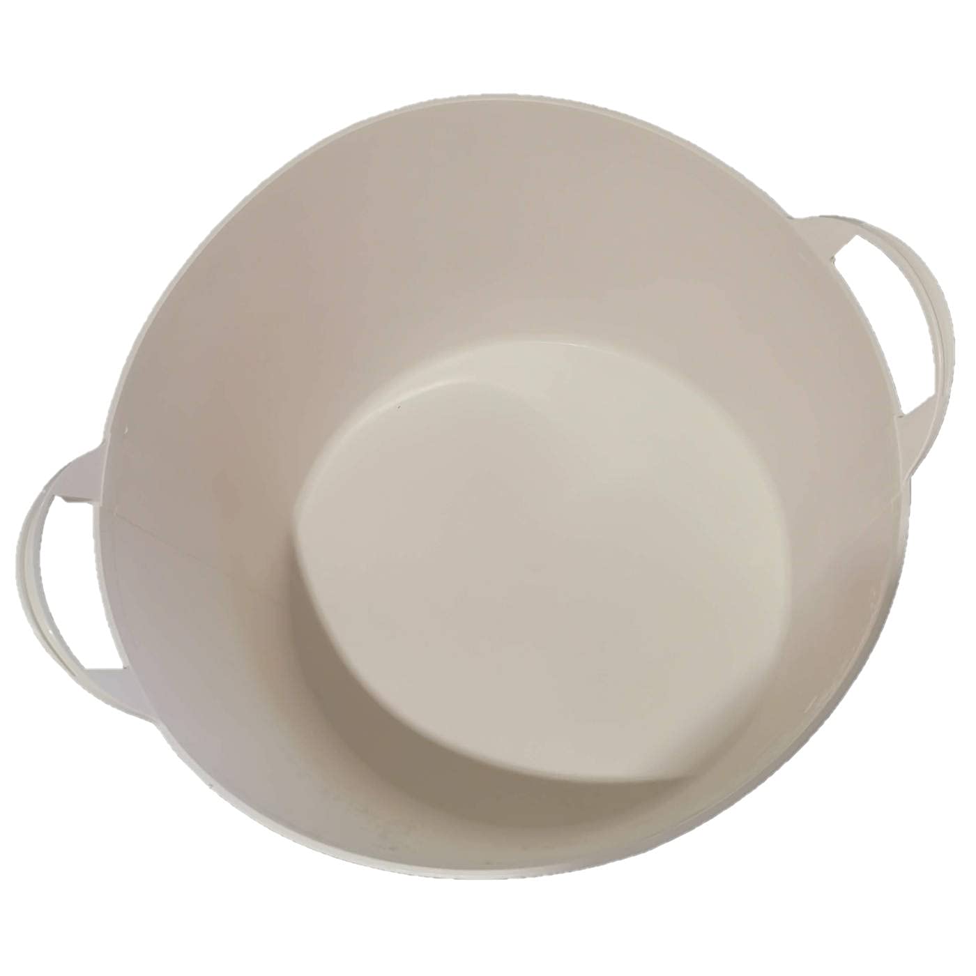 Pack de 6 capazos de plástico Flexible, de Color Blanco, de 58 x 33,5 cm con Capacidad de 65 litros, con Asas, Ideal para Trabajo de Vendimia, Agricultura…Cubo de plástico(6uds/ 65 litros Blanco)