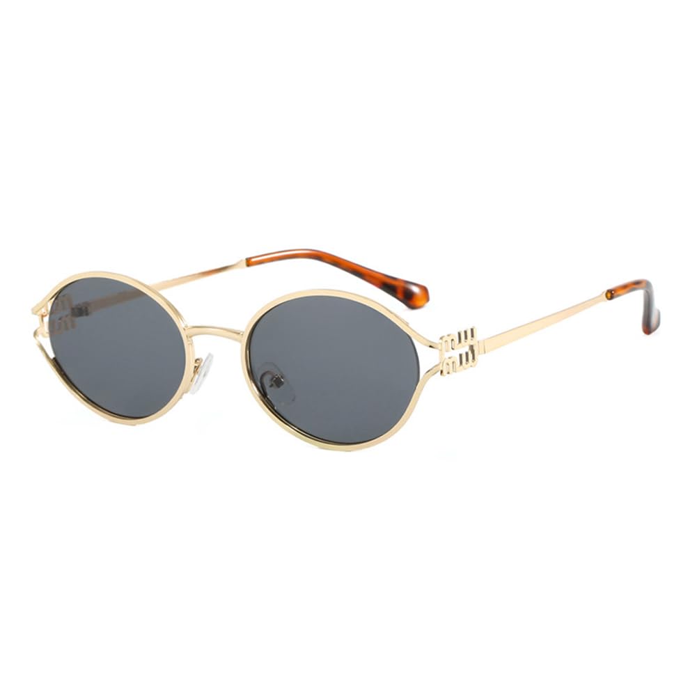 Oval Sunglasses Womens UV400 Protection Gold Metal Frame Solid/Gradient Lenses Luxury Ladies Sun Glasses Personality Sunnies Outdoor Street Daily Vacation Travel