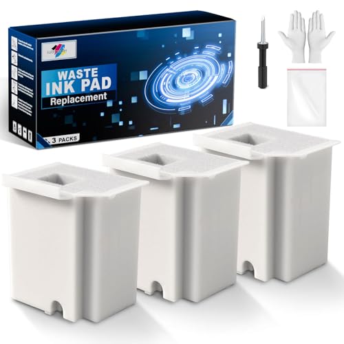 Sublimaker Waste Ink Pad Replacement with Reset Software Compatible Replacement for Ecotank ET-2800 ET-4800 ET-2720 ET-2803 ET-2400 ET-4700 ET2800 Printer, Maintenance Box with Reset Software (3 Pack)
