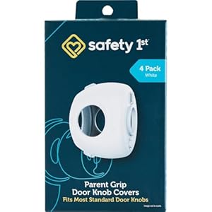 Safety 1st Parent Grip – Fundas para pomo de puerta, color blanco, talla única, 4 unidades (paquete de 1) (HS3260600), el embalaje puede variar