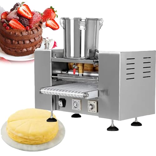 JXYQ Máquina automática para Hacer Masa de Pastel, máquina crepera Comercial de 10 Pulgadas, Velocidad de elaboración de Pasteles Ajustable, para Cocina, para Mango Melaleuca