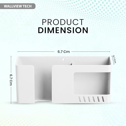 Image of WALLVIEW TECH Wall Mobile Holder Multi-Purpose Stand for Wall Remote Holder & Smartphone Charging Stand for Charging Kitchen Organizer Rack Wall Mounted Useful Gadget-(Orange)