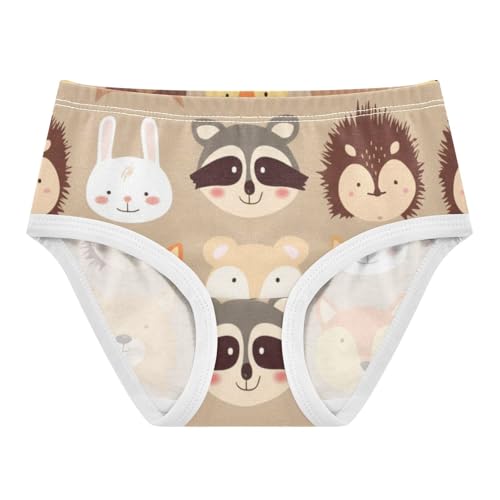 Cute Woodland Animal Brown Girls Underwear Toddler 2t Cotton Panties for Girl Flower Briefs Underpants