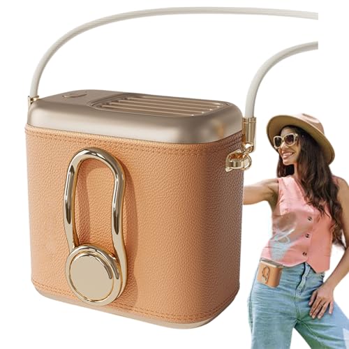 Ventilador de cintura, pequeño ventilador portátil, enfriador de aire recargable personal, refrigeración de 3 velocidades con dispositivo genial para senderismo, , camping, accesorios de viaje al