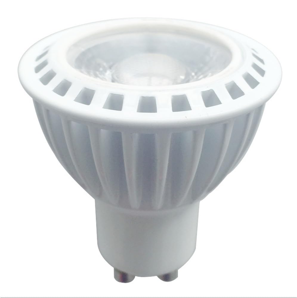 YSJX luces de amplio voltaje, Paquete de 12, lámpara LED con chip COB, 5 W, CA 220 V, GU10, luz LED COB con atenuación, Bombillas para el hogar(Cold white)