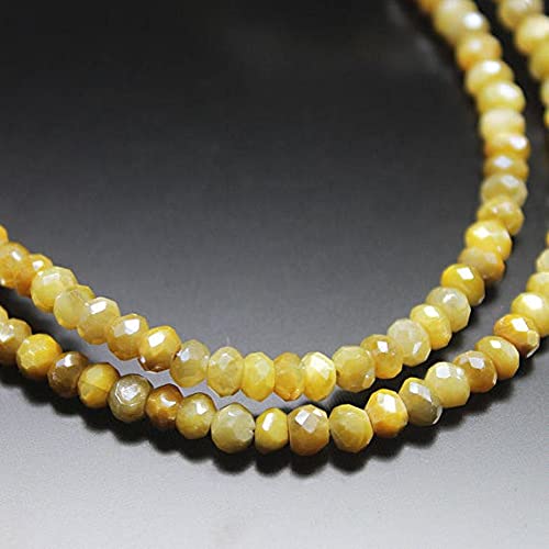 Perle de lune jaune de qualité supérieure facettée 4mm pour bijoux haut de gamme