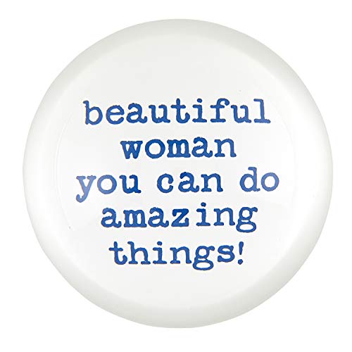 Creative Brands Paper Weights for Office - Glass Domed Inspirational Paperweight by Faithworks, 3-Inch Diameter, Beautiful Woman