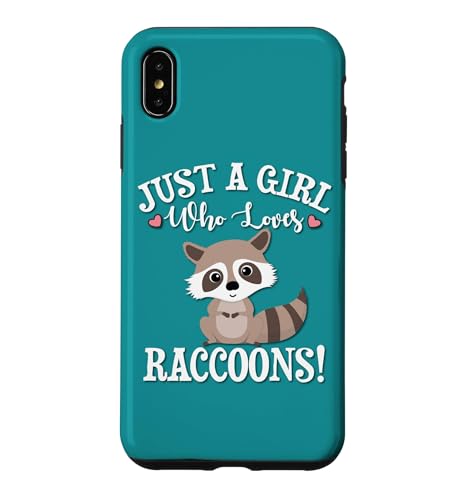 Funny Womens Just A Girl Who Loves Raccoon Lover �X�}�z�P�[�X iPhone XS Max �p